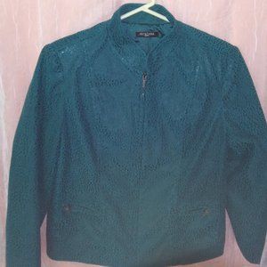 3/$15, Size Petite Large, jade green zipper jacket